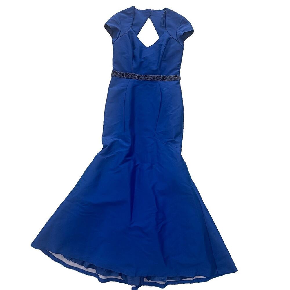 Theia NWT Royal Blue Mermaid Royal Evening Gown Dress Size 12 FLAW MSRP: $1,295